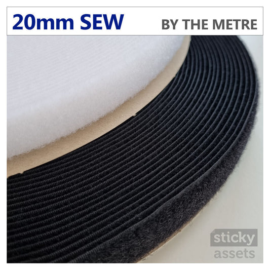 VELCRO® Brand Sew-On/Stitch 20mm Hook & Loop, By The Metre